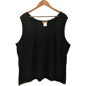 Midnight Velvet Black Sleeveless Women's Plus Size Shirt 3X Polyester Blouse Top